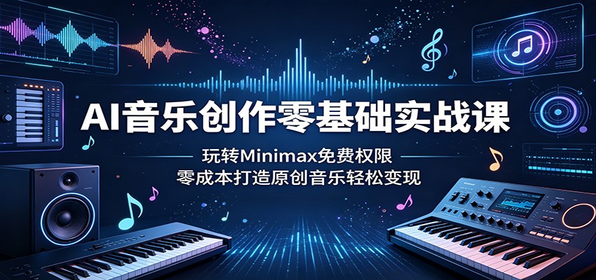 AI音乐创作零基础实战课：玩转Minimax免费权限，零成本打造原创音乐轻松变现-翌晨科技网