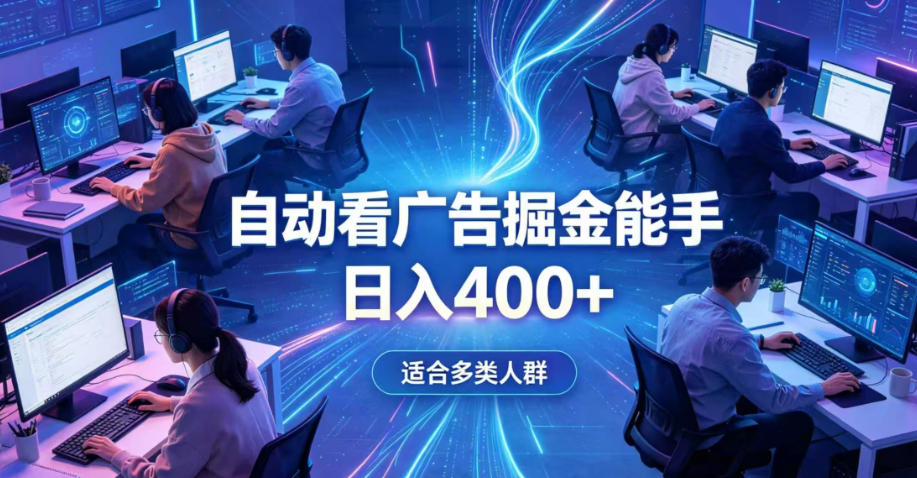 全脚本0基础自动看广告，单日收益400+，别再找高门槛副业，项目简单上手，收益看得见，没有复杂操作，AI全自动，设置一次全天自动跑收益【揭秘】-翌晨科技网