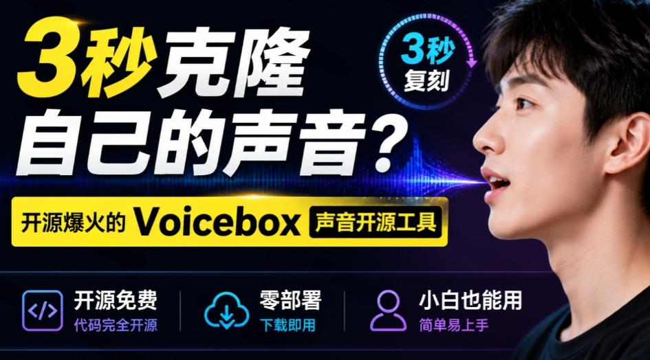 3秒克隆自己的声音？开源爆火的Voicebox声音开源工具，实测体验超好，零部署小白也能直接用-翌晨科技网