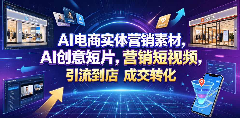 AI电商实体营销素材，AI创意短片，高效打造营销短视频，轻松引流到店，稳定提升门店客流与成交转化-翌晨科技网