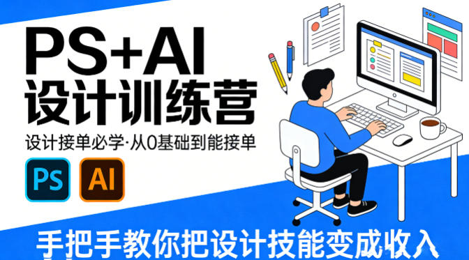 设计接单必学，PS+AI设计训练营，从0基础到能接单，手把手教你把设计技能变成收入-翌晨科技网