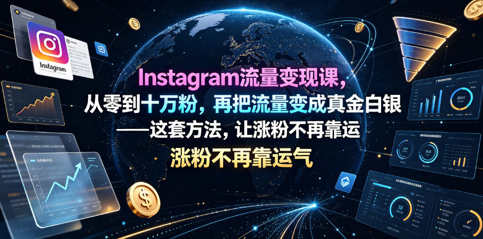 Instagram流量变现课，从零到十万粉，再把流量变成真金白银——这套方法，让涨粉不再靠运气【原创双语字幕】-翌晨科技网