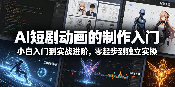 AI短剧动画的制作入门，小白入门到实战进阶，零起步到独立实操-翌晨科技网