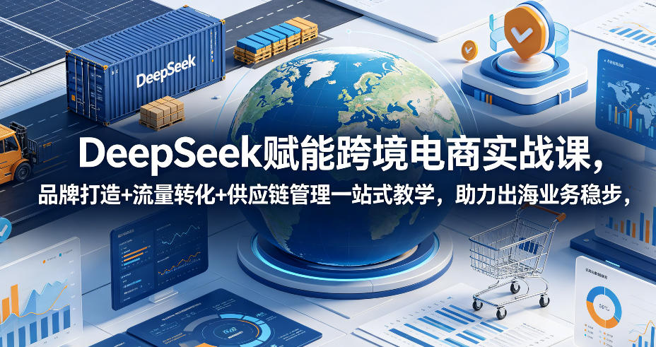 DeepSeek赋能跨境电商实战课，品牌打造+流量转化+供应链管理一站式教学，助力出海业务稳步发展-翌晨科技网
