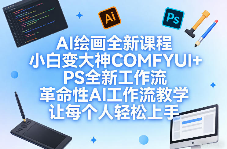 AI绘画全新课程，小白变大神COMFYUI+PS全新工作流，革命性AI工作流教学，让每个人轻松上手-翌晨科技网
