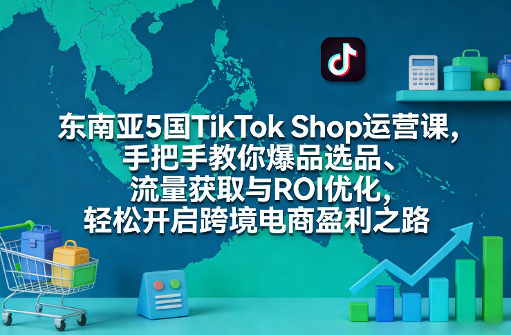 东南亚5国TikTok Shop运营课，手把手教你爆品选品、流量获取与ROI优化，轻松开启跨境电商盈利之路-翌晨科技网