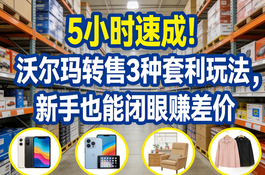 5小时速成！沃尔玛转售3种套利玩法，新手也能闭眼賺差价-翌晨科技网