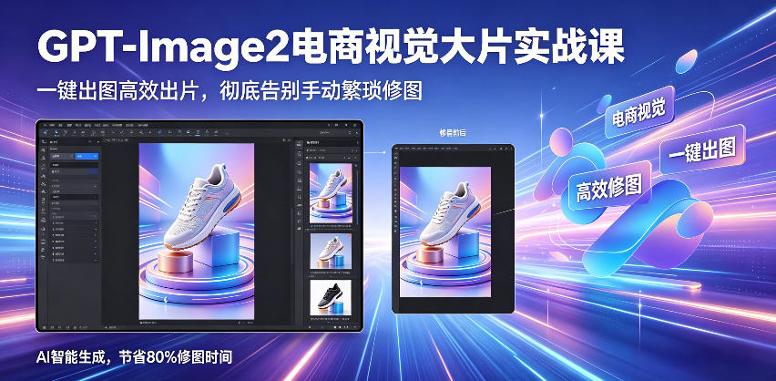 GPT-Image2电商视觉大片实战课，一键出图高效出片，彻底告别手动繁琐修图（更新）-翌晨科技网