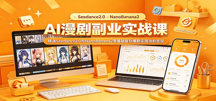 AI漫剧副业实战课：精通Seedance2.0与NanoBanana2零基础复刻爆款实现涨粉变现-翌晨科技网