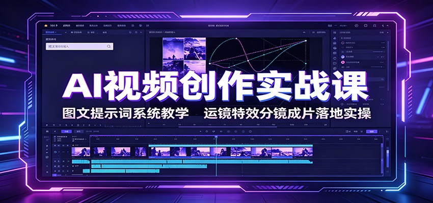 AI视频创作实战课：图文提示词系统教学，运镜特效分镜成片落地实操-翌晨科技网