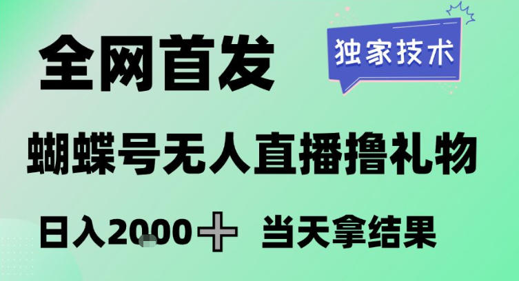 2026最新蝴蝶号无人直播掘金，独家技术，全网首发小白做了一个月收益3W，长期稳定可做【揭秘】-翌晨科技网