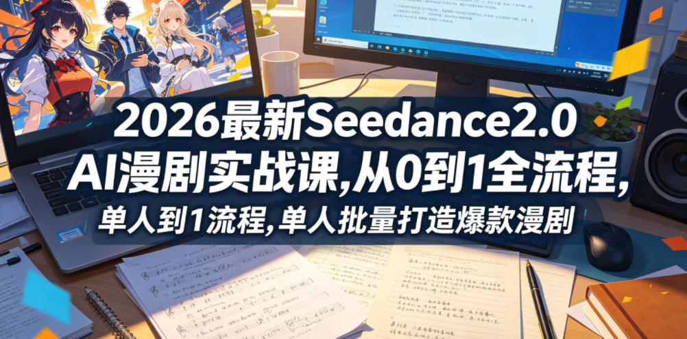 2026最新Seedance2.0 AI漫剧实战课,，从0到1全流程，单人批量打造爆款漫剧-翌晨科技网