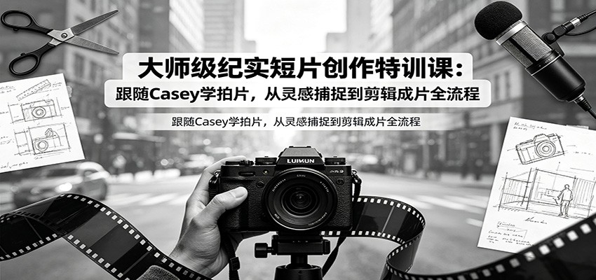 大师级纪实短片创作特训课：跟随Casey学拍片，从灵感捕捉到剪辑成片全流程-翌晨科技网