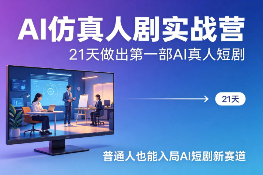 AI仿真人剧实战营，21天做出第一部AI真人短剧，普通人也能入局AI短剧新赛道-翌晨科技网