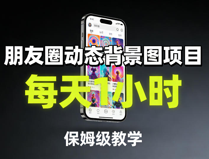朋友圈动态背景图项目，每天1小时，保姆级教学-翌晨科技网