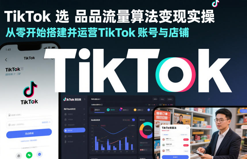 TikTok选品流量算法变现实操，从零开始搭建并运营TikTok账号与店铺-翌晨科技网