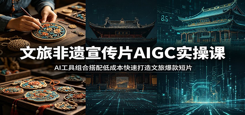 文旅非遗宣传片AIGC实操课：AI工具组合搭配低成本快速打造文旅爆款短片-翌晨科技网
