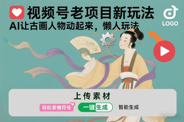 视频号老项目新玩法，AI让古画人物动起来，懒人玩法，附详细教程-翌晨科技网