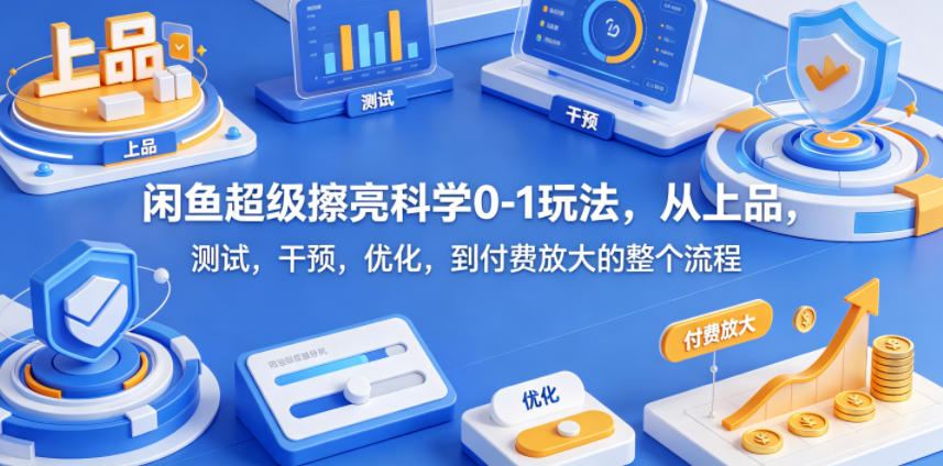 闲鱼超级擦亮科学0-1玩法，从上品，测试，干预，优化，到付费放大的整个流程-翌晨科技网
