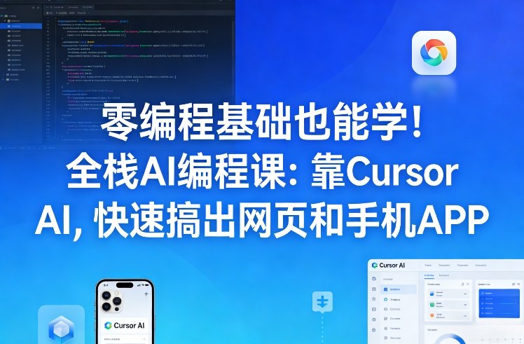 零编程基础也能学！全栈AI编程课：靠Cursor AI，快速搞出网页和手机APP-翌晨科技网