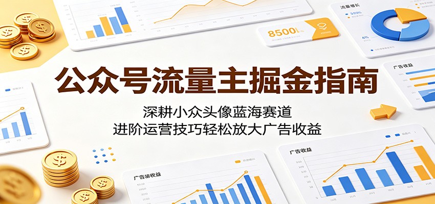 公众号流量主掘金指南：深耕小众头像蓝海赛道，进阶运营技巧轻松放大广告收益-翌晨科技网