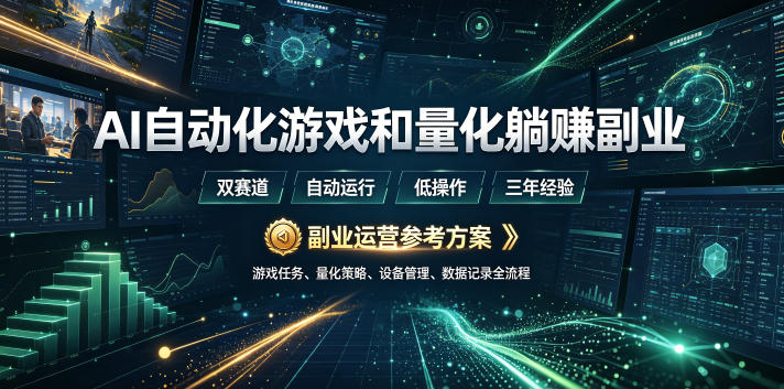 AI自动化游戏和量化躺賺副业：日入几张，稳定运行三年的项目！【揭秘】-翌晨科技网