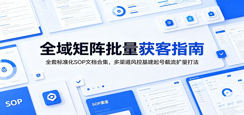 全域矩阵批量获客指南：全套标准化SOP文档合集，多渠道风控基建起号截流扩量打法-翌晨科技网