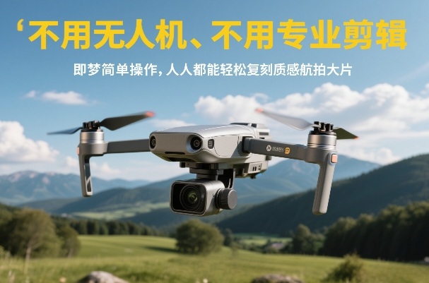 不用无人机、不用专业剪辑，即梦简单操作，人人都能轻松复刻质感航拍大片-翌晨科技网