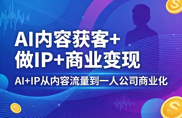 AI内容获客+做IP+商业变现，AI+IP从内容流量到一人公司商业化（完结）-翌晨科技网
