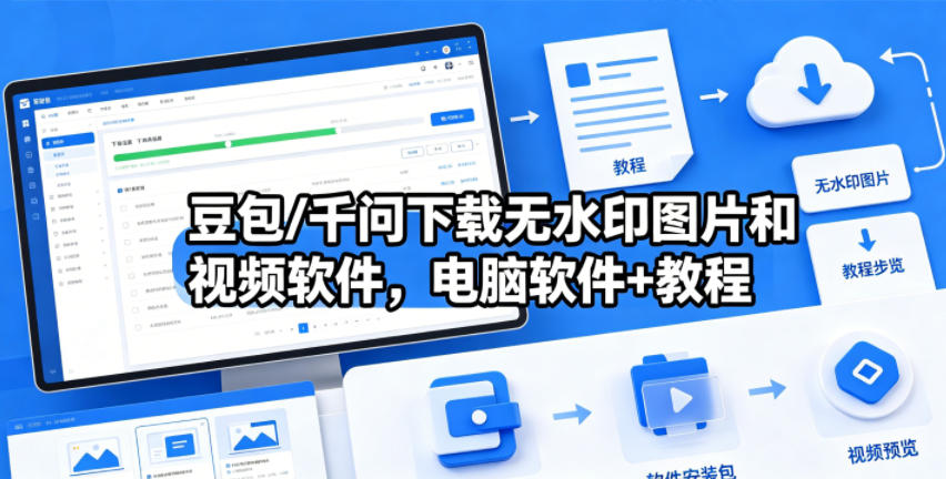 豆包/千问下载无水印图片和视频软件，电脑软件+教程-翌晨科技网
