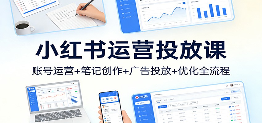 小红书运营投放课：账号运营+笔记创作+广告投放+优化全流程-翌晨科技网