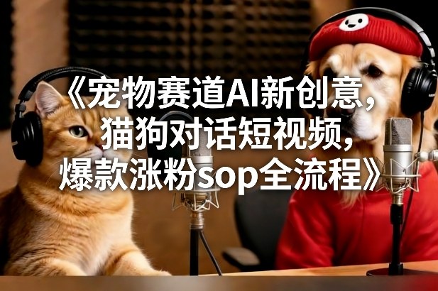 宠物赛道AI新创意,猫狗对话短视频,爆款涨粉sop全流程-翌晨科技网