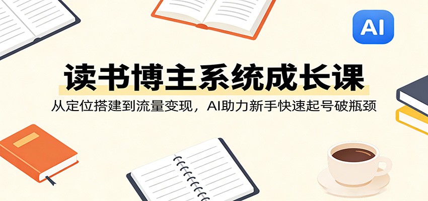 读书博主系统成长课：从定位搭建到流量变现，AI助力新手快速起号破瓶颈-翌晨科技网