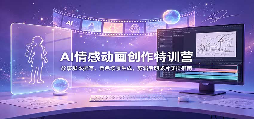 AI情感动画创作特训营：故事脚本撰写，角色场景生成，剪辑后期成片实操指南-翌晨科技网