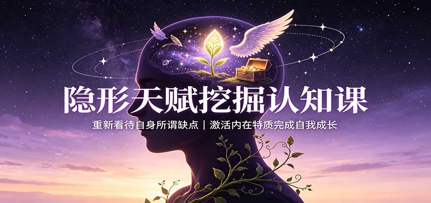 隐形天赋挖掘认知课:重新看待自身所谓缺点,激活内在特质完成自我成长-翌晨科技网