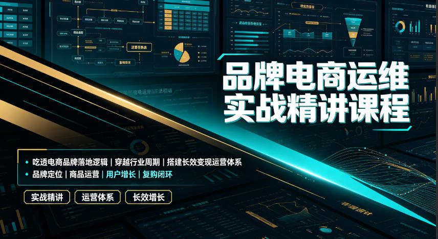 品牌电商运维实战精讲课程｜吃透电商品牌落地逻辑、穿越行业周期、搭建长效变现运营体系-翌晨科技网