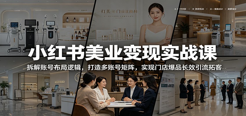 小红书美业变现实战课：拆解账号布局逻辑，打造多账号矩阵，实现门店爆品长效引流拓客-翌晨科技网