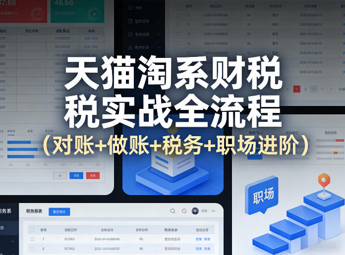 天猫淘系财税实战全流程（对账+做账+税务+职场进阶）-翌晨科技网