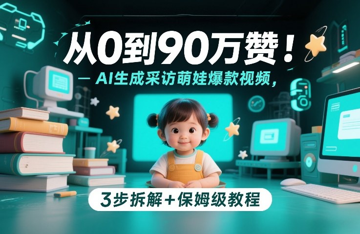 从0到90万赞：AI生成采访萌娃爆款视频，3步拆解+保姆级教程-翌晨科技网