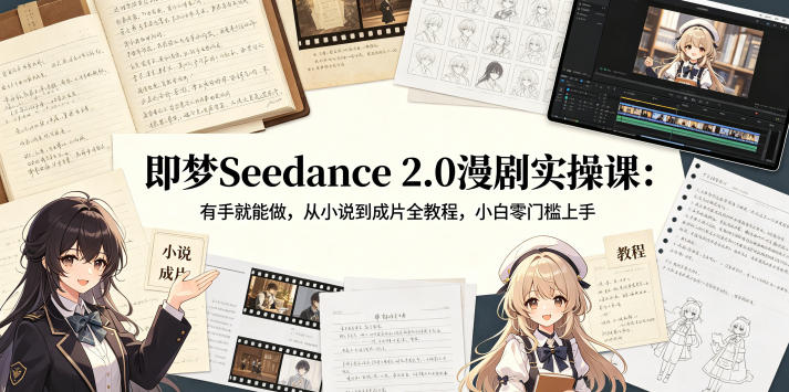 即梦Seedance 2.0漫剧实操课：有手就能做，从小说到成片全教程，小白零门槛上手-翌晨科技网