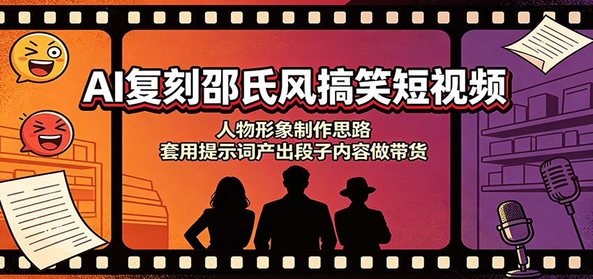 AI复刻邵氏风搞笑短视频：人物形象制作思路，套用提示词产出段子内容做带货-翌晨科技网