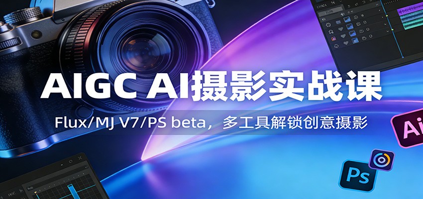 AIGC AI摄影实战课：Flux/MJ V7/PS beta，多工具解锁创意摄影-翌晨科技网