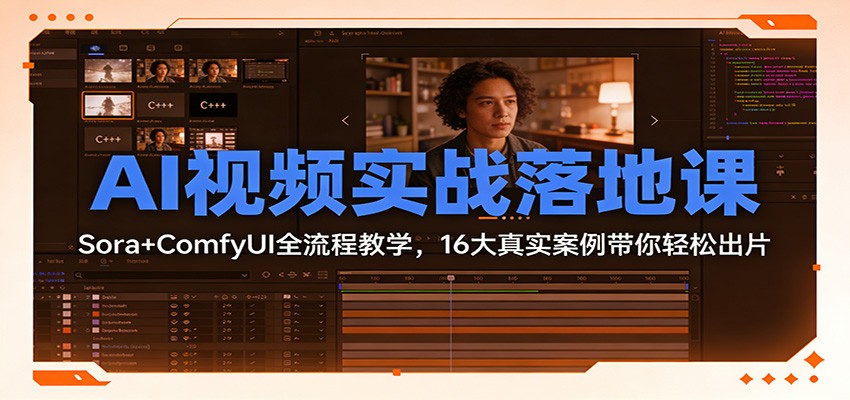 AI视频实战落地课：Sora+ComfyUI全流程教学，16大真实案例带你轻松出片-翌晨科技网