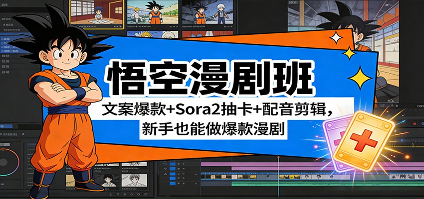 悟空漫剧班：文案爆款+Sora2抽卡+配音剪辑，新手也能做爆款漫剧-翌晨科技网