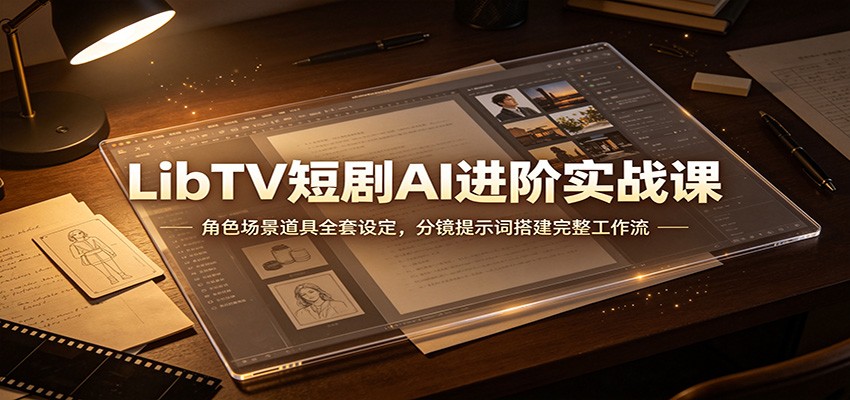 LibTV短剧AI进阶实战课：角色场景道具全套设定，分镜提示词搭建完整工作流-翌晨科技网