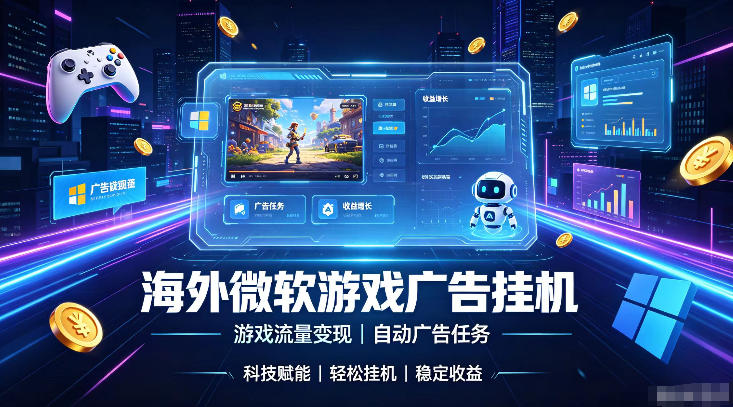 海外游戏广告自动挂G,轻资产海外副业风口,单设备稳定产出500+【揭秘】-翌晨科技网