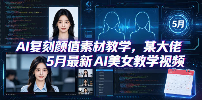 AI复刻颜值素材教学，某大佬5月最新AI美女教学视频，内含4月好物复刻教学-翌晨科技网