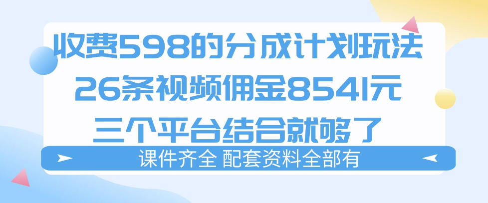 拆解外面收费1980的分成计划猫咪vlog玩法，三天佣金8541（仅供参考）-翌晨科技网