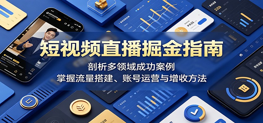 短视频直播掘金指南：剖析多领域成功案例，掌握流量搭建、账号运营与增收方法-翌晨科技网
