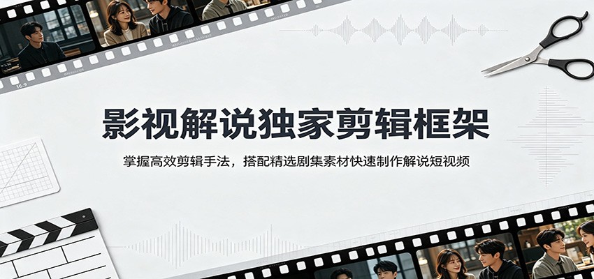 影视解说独家剪辑框架：掌握高效剪辑手法，搭配精选剧集素材快速制作解说短视频-翌晨科技网